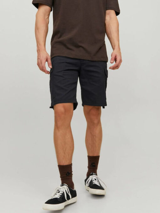 fixedratio_20230308162922_jack_jones_12229650_andriki_vermouda_cargo_mayri Jack & Jones Marley Cargo ανδρική βερμούδα 12229650 black