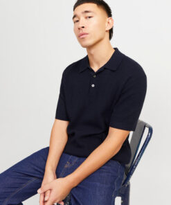 Jack & Jones -Aνδρικο Knit Polo-Shirt - 12271483 polo blue