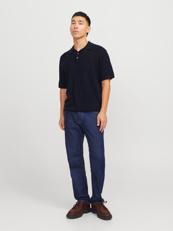 Jack & Jones -Aνδρικο Knit Polo-Shirt - 12271483 polo blue