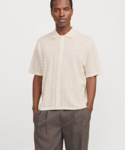 F_12272863_M_4700775_Front Aνδρικο Jack & Jones - Knit Polo-Shirt - 12272863 white