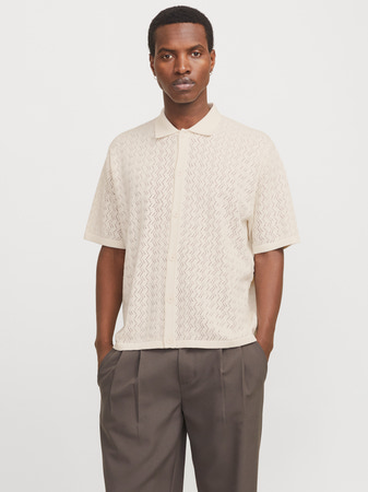 Aνδρικο Jack & Jones - Knit Polo-Shirt - 12272863 white