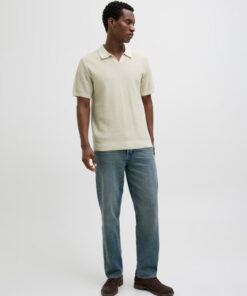 F_12273012_M_4712444_Front Full Aνδρικο Jack & Jones - Knitted Polo-Shirt - 12273012 polo white